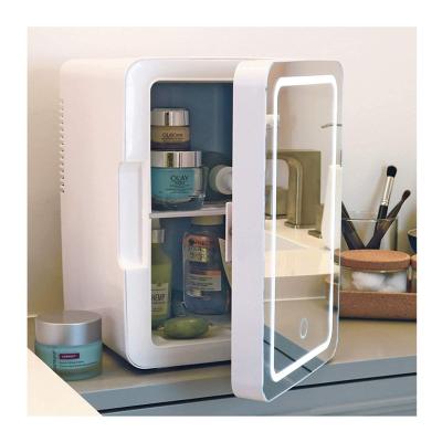 China COMPRESSOR Wholesale 12V Makeup Skin Care Fridges Cosmetic Beauty Mini Small Fridges With Mirror for sale