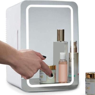 China COMPRESSOR 8 L Portable Custom Cosmetic Glass Door Makeup Mini Fridge Mini Fridge for sale