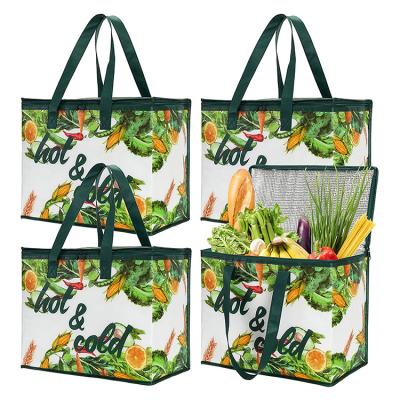 China Waterproof Water Proof Insulated Non Woven PP Aluminum Foil Cooler Bag For Supermarket for sale