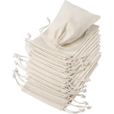 China Who respects the environment; Recyclable; Wholesale Custom Reusable Colorful Muslin Cotton Canvas Small Custom Drawstring Bag for sale