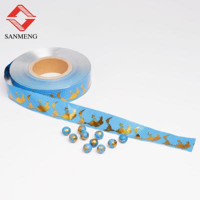 China Food Printed Aluminum Foil Chocolate Wrappers For Roll Chocolate Wrapping Balls / Chocolate Football Wrapping for sale