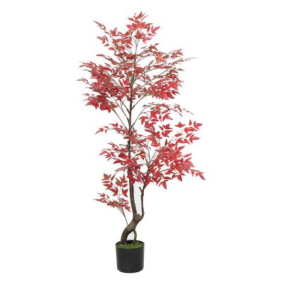 China High Quality Indoor Decoration 150cm Tree Ornament Artificial Plants Simulated Red Flowers With Wholesale Price for sale