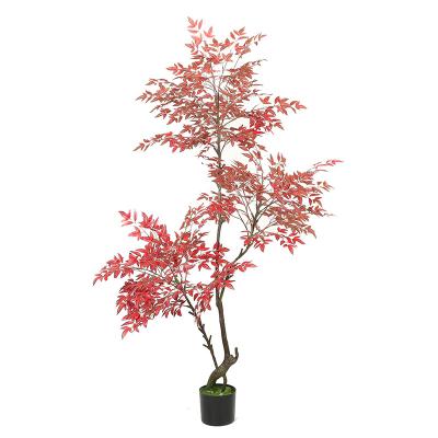 China Plants Indoor Artificial Red Flowers Home Office Decoration 180cm Potted Plant With Wholesale Price for sale