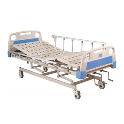 China Hospital Bed 3 Folding Crank Manual Adjustable Hospital Bed Frame for sale