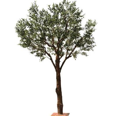 China Artificial Modern Tree Olive Tree, Large Bonsai Style Olive Tree Indoor Outdoor Fake Plants In Pots for sale