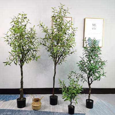 China Eco-Friendly Materials Artificial Olive Tree , Indoor Home Decor Large Faux Silk Artificial Olive Tree Potted Plant 18 for sale