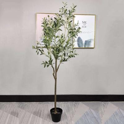 China UV-Resistant On Hot Sale Outdoor 150Cm 180Cm 5 Feet Potted Plants Living Room Indoor Decorative Faux Artificial Olive Tree Small Large for sale