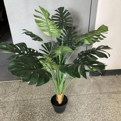 China Hot Selling Materials Eco-friendly Indoor Swiss Cheese Green Swiss Cheese Leaf Tree Artificial Monstera Plants Fake Plants Looks Real for sale