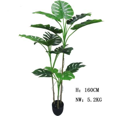 China Wholesale High Quality Realistic Artificial Monstera Bonsai Plants 1.6m Potted Plastic Trees for sale