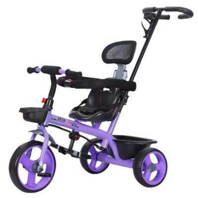 China Factory hot sale 3 in 1 kids tricycle for 2-4 year old EVA wheel kids tricycle mesh backrest child safety slide silent pedal BF-518 for sale