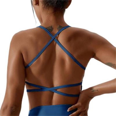 China New Style Women Yoga Bra Fitness Gym Bra Top Backless Crop Sports Bra Breathable Outdoor Running Sports Bra for sale