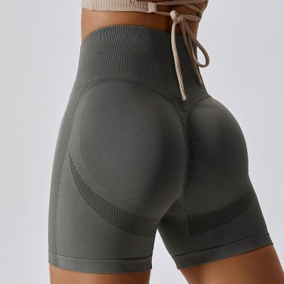 China New Design Breathable Custom Logo Gym Clothing Fitness Workout Women's Short Butt Yoga Seamless Shorts crack! crack! for sale