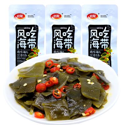 China Natural Healthy Snacks Chinese Snacks Weilong Boxed Spicy Seasoned Kelp Seaweed Snack for sale