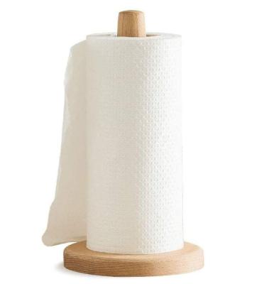 China Modern Wholesale Custom Minimalist Log Style Kitchen Paper Towel Holder Toilet Paper Holder Wood for sale