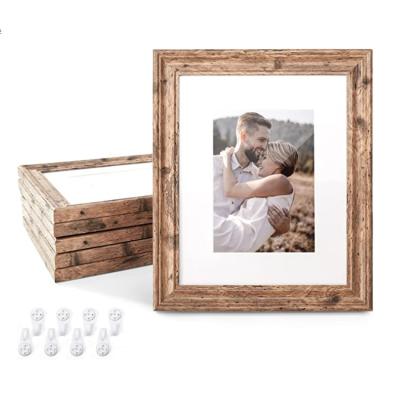 China Home Decoration Picture Photo Frame Selling Rectangular Brown Home Vintage Decor Photo Frame Wooden Photo Frame for sale