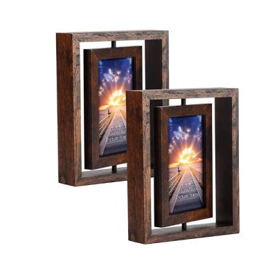 China Double Layer Luxury Photo Frame Wooden Photo Frame High Quality Handmade Standing Wooden Frame for sale