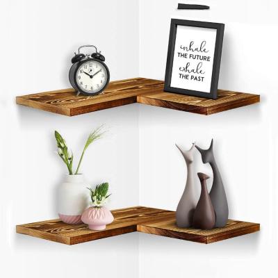 China Behind Doors/On Walls 2022 Wall Shelf Best Selling Brown Rustic Floating Wall Shelf Wood Shelf for sale