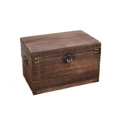 China Europe Factory Retro Belt Lock Wood Box Wooden Jewelry Box Wholesale Custom Craft Box for sale