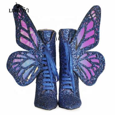 China Wholesale Large Size Fashion Butterfly Shoes EUR 43 Angel Girl Winter Shoes Handmade Leather Boots Genuine Women Durable Shoes for sale