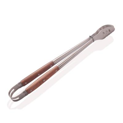 China Easily Cleaned High Quality Pink Wooden Handle BBQ GRILL Tongs for sale