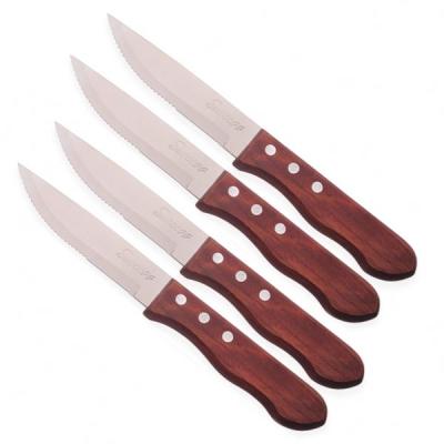 China 4pcs Disposable Wooden Handle Steak Knife for sale