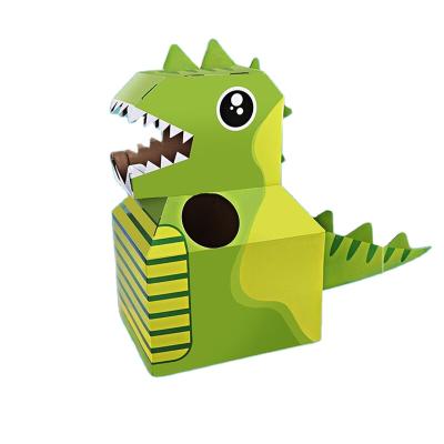 China Children Play Toy Paper Products Wooden DIY Dinosaur Elephant Cardboard Wearable Toy Children Animal Clothes Large Garment Display for sale