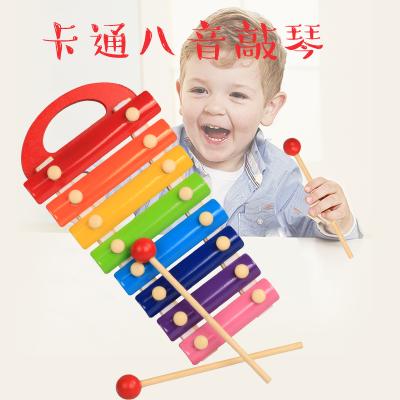 China Amazon Wooden Frame Xylophone Musical Instrument Eight-tone Player's Play Knocks On The Piano Percussion Toy for sale