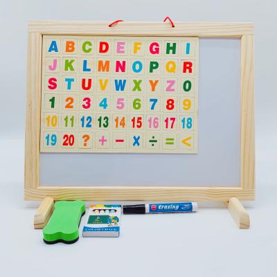 China Intelligence Toy Wooden Multi Function Early Childhood Computing Educational Frame Learning Hanging Drawing Board for sale