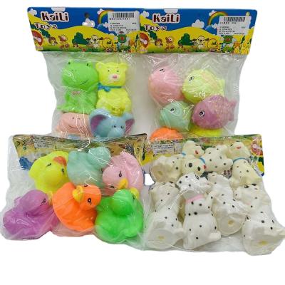 China Bath Toy Environmental PVC Cute Animals Swimming Water Toys Colorful Soft Rubber Float Bathing Toy For Baby Bath Toys for sale