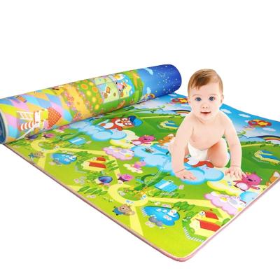 China Double Sided Mat EPE Home Rolling Crawling Exercise Playing Rolling Crawling Mat With Pattern In Both Sides For Kids for sale