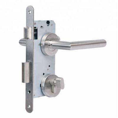 China Front Double Sided European Design Mortise Door Handle Lock 135mm(W)x60mm(H)x19mm(Diameter) for sale