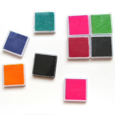 China Children's Toy Wholesale Factory Plastic Square Quick-drying desktop children color monochromatic printing water-based ink pad for stamp for sale