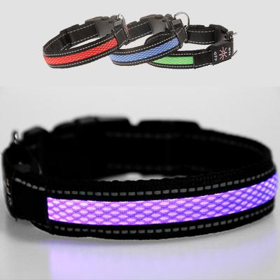 China Light Up Amazon Hot Selling Usb Rechargeable Eco-Friendly Led Waterproof Nylon Reflective Dog Cat Collar for sale