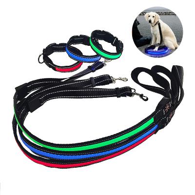 China Amazon Thoughtful Hot Selling Led Custom Matching Nylon Dog Collar And Leash Set for sale