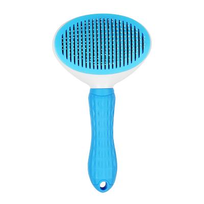 China Viable in Solid Color Pattern Plastic Material Price Good Running Deshedding Detangle Pet Grooming Pet Hair Comb for sale