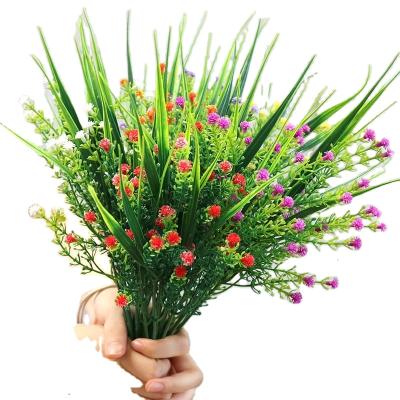 China Silver Plastic Home Fake Grass Flower Decoration Green Plant Flower Eucalyptus Party Decoration Artificial Flowers for sale