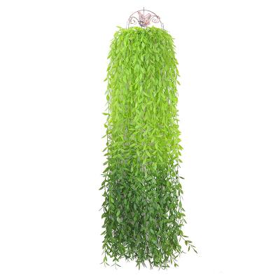 China Plant Artificial Flower Chlorophyta Balcony Wall Decoration Gold Bell Eco-friendly Indoor Willow Hanging Plastic Living Room for sale