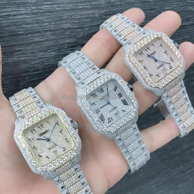 China Alarm ready to ship hot sale men vvs luxury diamond moissanite jewelry bust iced down moissanite hip hop watch diamond for sale