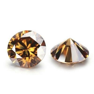 China Color Play or Colored Round Cut Gemstone Diamond Loose Moissanite Yellow Moissanite from Fire for sale