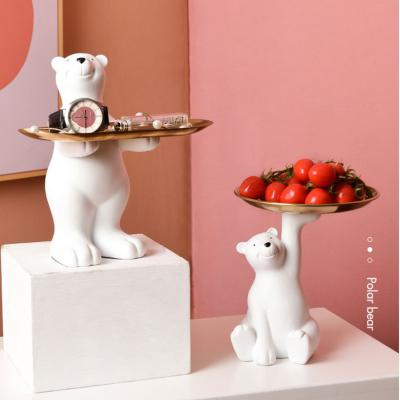 China China Resin Opens Table Home Decorations Bedroom Bedside Polar Bear Tray Storage Ornaments Main Living Room Storage for sale