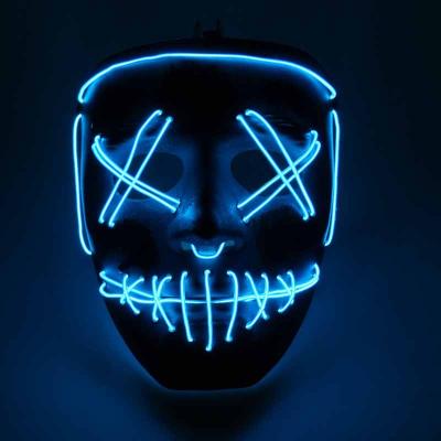 China Holloween\Scary Cosplay Mask Glow Party Supplies Dropship LED Carnival Hot Party Mask Neon Lamp Horror Halloween Party Sales for sale