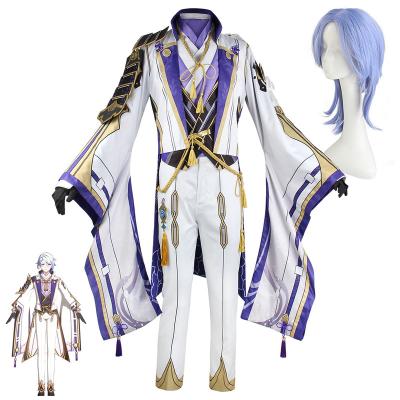 China Anime Cosplay Costume Genshin Impact Kamisato Ayato Cosplay Wig Uniform Halloween Costume For Game Men for sale