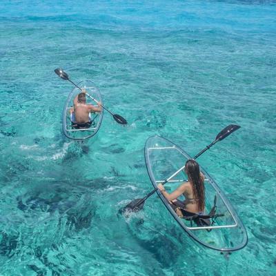 China PC Saltwater Single Seat Fishing Cheap Transparent Clear Kayak Bottom Canoe for sale