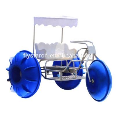 China PE and Aluminum Alloy Frame Amusement Park Water Powered Big 3 Wheels Water Bike Aqua Cycle for sale