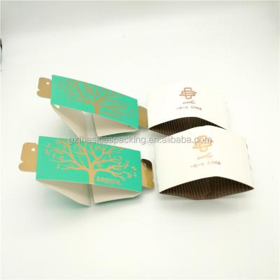 China Hot Sale Disposable Paper And Plastic Coffee Cup Sleeves With Custom Logo Printed Disposable Paper Kraft Paper/Corrugated Cup Sleeve for sale