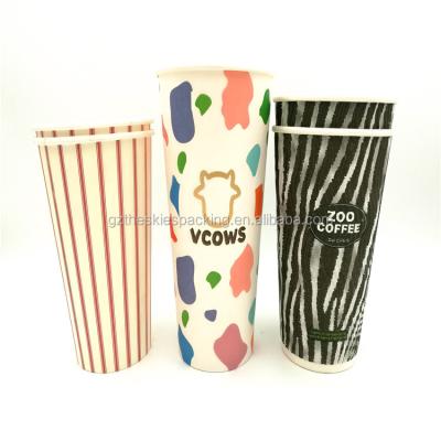 China Disposable Custom Design White Or Black Disposable Hot And Cold Coffee Paper Cup With Logo Printing for sale