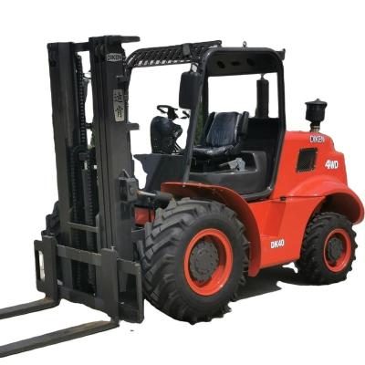 China Building Material Shops All Wheel Four Drive By Four Rough Terrain Forklift 5ton for sale