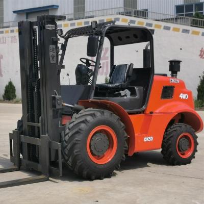 China Building Material Shops 5T All Four Wheel Drive Construction Forklift for sale