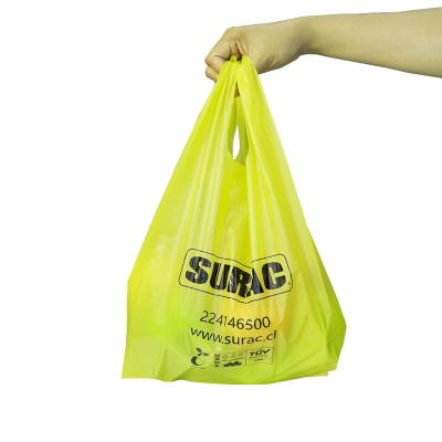 China BIODEGRADABLE high quality custom printed biodegradable biodegradable t-shirt bag shopping bag for sale