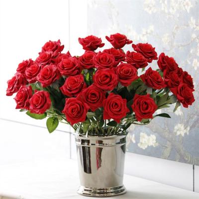 China Beautiful And Colorful Artificial Flowers Real Touch Single Stem Artificial Silk Rose Artificial Flowers for sale